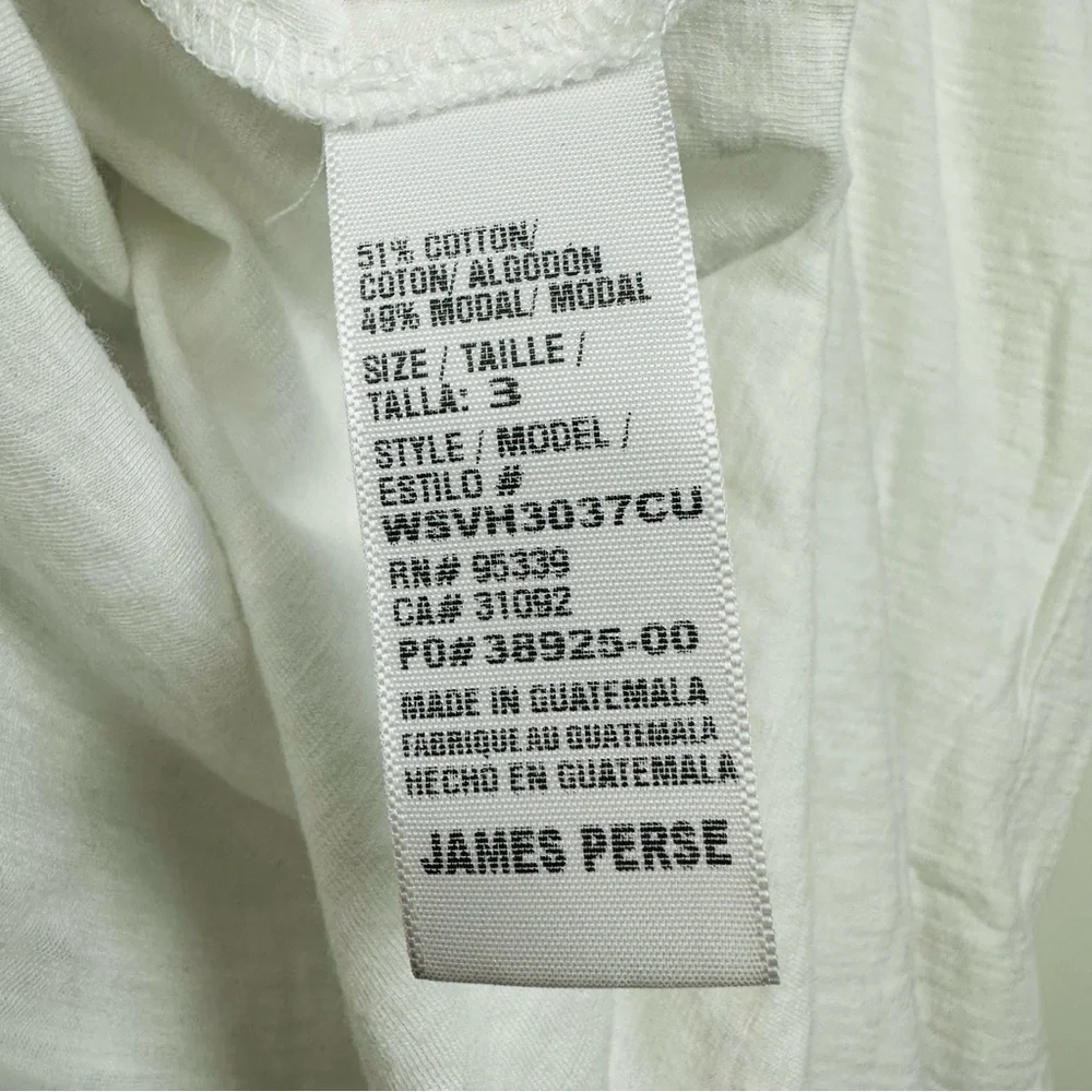 Standard James Perse White Crew Neck Tee Shirt Size 3 - Picture 7 of 7
